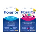 Florastor Famiglia Probiotico Bundle - 30 ct. Probiotico per la salute digestiva + Immune & 20 ct Bambini Probiotici giornalieri - Bastoncini di polvere non aromatizzati - Boost Good Bacteria & Flush Out The Bad