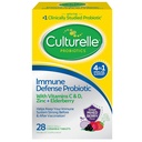 Culturelle Immune Defense Daily Probiotic for Women & Men - 28 Count, Misto Berry Chewables con 4-in-1 Supporto Immune. Vitamina C probiotica, vitamina D e Zinc Plus Elderberry
