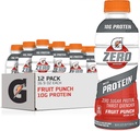 Gatorade Zero With Protein, 10g Isolato di proteine del siero, Zucchero Zero, Elettroliti, Punch di frutta, 16.9 Fl Oz, 12 Pack