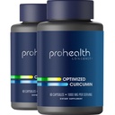ProHealth Curcumin Turmeric Supplemento: 285 volte più biodisponibile- Sviluppato da neuroscienziati. 1000 mg di Estratto di curcumina di Longvida concentrato per il servizio (60 X 500mg capsule / bottiglia) 2 Pack