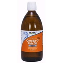 NOW Integratori, Omega-3 Fish Oil Liquid, Distillato molecolare, Limone Aromaed, 16.9-Ounce