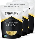 Terrasoul Superfoods Premium Nutritional Yeast Flakes, 3 Lbs (Pack of 3), Fortified, Superfood Savory per Vegan Cheese, Condivisione, e Plant-Based Protein Boost
