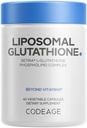 Codeage Liposomal Glutathione Supplement - Pure Ridotto Setria L-Glutathione, Liposomal Delivery, Phospholipid Complex - Pillole in Glutathione Incapsulate - Vegan, Non-GMO - 60 capsule