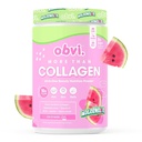 Obvi Più di Collagen Powder | Supporta capelli sani, pelle, unghie, articolazioni, Gut | Grass-Fed Multi Collagen Supplemento con acido ialuronico, biotina, Keratin | Watermelon, 25 Serve