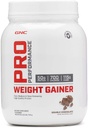 GNC Pro Performance Weight Gainer Protein Powder, 50g Protein, High Calorie, 700 Calorie, Supporta la massa e il recupero del muscolo, MCT, BCAA, 3rd Party Tested, Double Chocolate, 6 Serve, 2.5 lbs