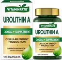 3000 MG Urolithin A Supplemento - 120 Capsule Supporti Antiossidante, Aumento dell'invecchiamento sano, Mitocondriale, Riparazione Cellulare per Uomini & Donne