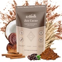 A Dash Zen Cacao Latte, Chocolate Mushroom Caffè alternativa Made con Adaptogens, Ashwagandha, & Cinnamon Root Extract, Mushroom Hot Coco con No Caffeine (20 Servings)
