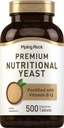 Piping Rock Nutritional Yeast Tablets | 500 pillole | Fortificata con vitamina B12 Complex | Supplemento non OGM