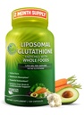 Liposomal Glutathione 500mg - Forma attiva L Glutathione (Ridotta) per Assorbimento Massimo - Realizzato con Cibo Intero Organico - Master Antiossidante & Detoxifier - Supporto Immune & Cardiovascolare - 120 conteggio