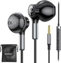 BENEWY Wired Earbuds con microfono, auricolari cablati in-orecchio cuffie, controllo del volume, basso potente e audio chiaro, 3.5mm Jack Earbuds per iPhone, iPad, laptop, computer, MP3
