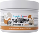 Infusione di Funghi Organici Sorgente Superiore – Cordyceps & Cocoa, Energia Aumentata, Stamina & Endurance, Proprietà Anti-invecchiamento, Salute Del Cuore, Supporto Immune Potente, 45 Serve, Non OGM