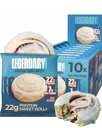 Alimenti leggendari 22g Rullo di cannella proteica - Barre di alta qualità, Spuntino di sostituzione della farina di carb bassa, Basso indice glicemico, Snack senza glutine - Zucchero dolce zero, Keto e Diabetic Friendly 10-Pack