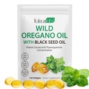 Olio di origano con olio di semi neri, Softgel di olio di origano organico, capsule di olio di origano organico, non OGM, senza glutine, 120