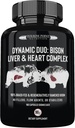 Dynamic Duo: 100% Grass-Fed Bison Liver & Heart Complex | Desiccated Bison Liver and Heart Pill Supplement (Bracciale) | Made in USA