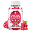 Calcio Magnesio Zinco Gummies con Vitamina D3, Zucchero Gratuito Calcium Gummies per Donne Uomini, Raspberry Flavor - 60 Conte