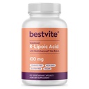 BESTVITE R-Lipoic Acid 100mg Stabilizzato con Bio-Enhanced® Na-RLA (120 capsule vegetariane) No Stearates - Nessun agente di flusso - Vegan - Non-GMO - Gluten Free