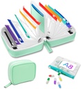 A8 Set di organizzatore di pillole impermeabili, organizzatore di grandi dimensioni di Twice-Daily per sette giorni, stoccaggio di pillole con 14 sacchetti colorati, organizzatore di medicina di viaggio riutilizzabile