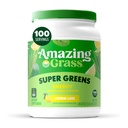 Sorprendente erba verde superfood energia: Super Greens polvere e pianta a base di caffeina con tè verde, barbabietola radice polvere & semi di lino, lime di limone, 100 Servings (Packaging May Vary)