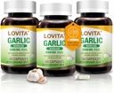 Lovita Odorless Aglio Capsule, 5000mg Aglio fresco Equivalente, 1,25% Allicin Extract, Supporta Cuore, Pressione Sangue, Colesterolo & Immune System, Non-GMO, Gluten-Free, 180 Vegan Capsule