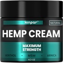 Crema di canapa naturale con curcuma, Msm, Arnica - Crema di canapa Resistenza massima per Discomfort in schiena, HIPS, Giunti, Ginocchiere, Elbows - Supporto massimo congiunto con estratto di canapa Gel - 4 oz