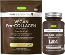 Cultura dal vivo+ Lab4 Probiotici + Vegan Vanilla Collagen Protein Powder Vegan Bundle, Collage completo Boosting Formula + 25 miliardi di CFU Probiotico con Prebiotico non-Bloating, di Igennus
