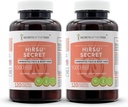 Hirsu Secret 120 Capsules(2 pz.), 1000 mg, Saw Palmetto, Black Cohosh, Vitex, Spearmint, Lavanda, The verde. viso e capelli corpo indesiderati (2x120 capsule)