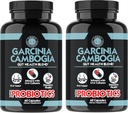 Integratori arrabbiati Garcinia Cambogia con Probiotici, Gut Salute Multivitamina w. Vitamine A, C, D, E, K, B2, Zinco, Selenio, Rame, Cromo + Capsule di miscela di erbe (2- Bottiglie, 120ct Totale)