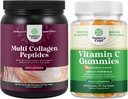 Bundle di Multi Collagen Protein Powder per le donne e gli uomini - Hair Skin e Nails Vitamine e Chewable Vitamin C Gummies per Adulti Booster Immune per Adulti e Rimedio Freddo Naturale