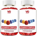 VITA GLOBE B Complex Gummy Vitamine - Fragola Flavor con Vitamina C, Niacina, B6, B12 & Biotina per l'energia, la salute del cuore e il supporto del cervello, 120 Conte (Pack of 2)