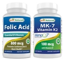 I migliori naturali acido folico 800 mcg & vitamina K2 (MK7) con D3