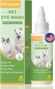 Gocce per cani e gatti: Pet Eye Wash to Soothe Allergy & Irritation - Dog Eye Drops to Relieve Dry Eyes Pink Eyes - Pet Tear Stain Cleaner - Adatto per tutti gli animali