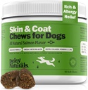 Deley Naturals Skin & Coat Chews - Dog Allergy Chews con Omega 3 Fish Oil, Biotin, Collagen e Vitamine essenziali - Supporta Dog Itching Skin Relief, Riduce Secchezza e Cappotto sano - Made in USA