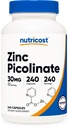 Nutricost Zinc Picolinate 30mg, 240 Capsule - Gluten Free e Non OGM