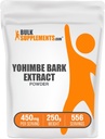 BulkSupplements.com Polvere di Estratto di Yohimbe - Estratto di corteccia di Yohimbe - Supplemento di erbe, senza glutine, 450mg per porzione, 250g (8.8 oz) (Pack of 1)