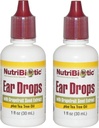 NutriBiotic Ear Gocce con estratto di semi di pompelmo e olio d'albero di tè (Pack of 2), 1 Oz Ogni