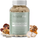 Simpleme Multi-Mushroom Supplement - Complesso per il cervello, supporto immunitario, Nootropics - Performance Blend with Lions Mane, Turchia Tail, Reishi, Cordyceps, Chaga, Maitake, Shiitake e altro - 60 capsule