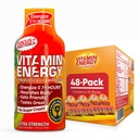 Vitamin Energy Focus+ Extra Strength Energy Shot Fruit Punch 48 Pack, 260mg Natural Caffeine, B-Vitamins, CoQ10, Aminoacidi, Focus, Produttività & Clarity, Zero Sugar, Gluten-Free, 1.93 fl oz