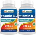 Best Naturals Vitamin b6 200 mg per adulti, 120 compresse (120 conteggio (pacchetto di 2))
