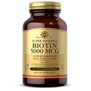 Solgar Biotin 5000 mcg - Promuovere pelle sana, unghie e capelli - Supporta la produzione di energia, proteine, carboidrati e metabolismo grasso - Vitamina B - Non OGM, Vegan, Gluten Free - 100 Serve, Non aromatizzato, Imballaggio standard, 100 Conte