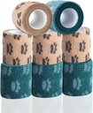 Avvolto a fascia autoadesivo - Vet Wrap per i cani No Chew - Medico involucro a fascia coesa per la cura dei ferite, cura delle zampe, pronto soccorso, Vet Tape for Pet Birds Cat Horses (2 pollici, 8 rotoli, 8 colori)