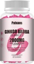 1 Pack 2000mg Ginkgo Biloba Gummies - Ginkgo Biloba Integratori per il supporto della salute del cervello, migliorare l'umore e la messa a fuoco, energia, adulto, aroma di fragola, 60 Conte