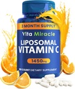 Vitamina Liposomal C 1450mg - 180 Capsule Ultra Absorption acido ascorbico VIT C Supporta sistema immunitario Antiossidante liposolubile e Booster del collagene Confronta Vitamina C 1000mg o 500mg Non OGM Vegan