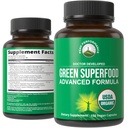 Organic Super Greens 150 capsule - Green Juice Superfood Supplemento con 25 tutti gli ingredienti biologici naturali. Pillole Max Energy e Detox Super Food con Spirulina, Spinaci, Kale, Turmerico, Probiotici