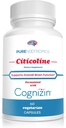Pure Nootropics - CDP Choline (citicolina) Capsule 300 mg capsule | 60 Veg Cap Value Pack | Supporta funzionalità e prestazioni cognitive, memoria, attenzione e salute del cervello | Biodisponibile Cognizin