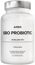 Modifica Probiotici, SBO Probiotici e Prebiotici Organici, 50 miliardi di CFU, Shelf Stable, No Refrigeration Richiesto, Flora Daily Probiotic Formula per Donne & Uomini, Vegan & Non OGM, 60 Capsule