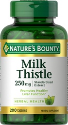 Latte Bounty della natura capsule di cardo, tradizionalmente usato per la salute del fegato, supplemento di erbe, 250 mg per porzione, 200 conte