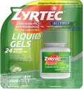 Zyrtec 24 ore Indoor & Outdoor Allergy Liquid Gel, Antistaminico Capsule con Cetirizine Hydrochloride per Allergy Relief, 40 ct ( Confezione di 2)