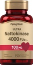 Piping Rock Nattokinase Supplemento 4000 FU | 100mg | 150 capsule | Non OGM, Gluten Free