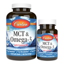 Carlson - MCT & Omega-3, Olio di cocco, Acidi Caprylic & Capric, EPA & DHA, Produzione di energia, Metabolismo grasso & salute del cervello, 120+30 Softgels