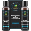 XIKEZAN Beard Wash & Beard Condizionatore Natural Softener Set w/Argan & Jojoba Oli Smooths & Rafforza il Natale Stocking Stuffer Padre Regali di giorno per gli uomini Lui Papà Fidanzato